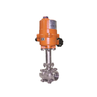 Motorised extended stem ball valve for cryogenic application with electrical actuator