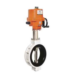Motorized aluminum body butterfly valve with electrical actuator