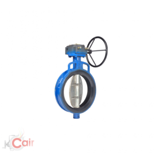 Rubber lined wafer type butterfly valve